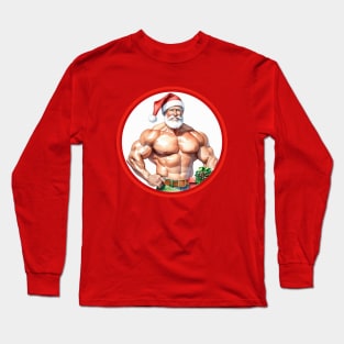 Bodybuilder Santa Claus Long Sleeve T-Shirt